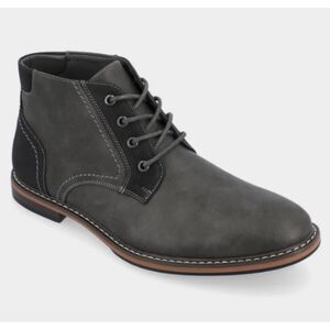 Vance Co. Men's Franco Plain Toe Chukka Boot, Charcoal, Size 8